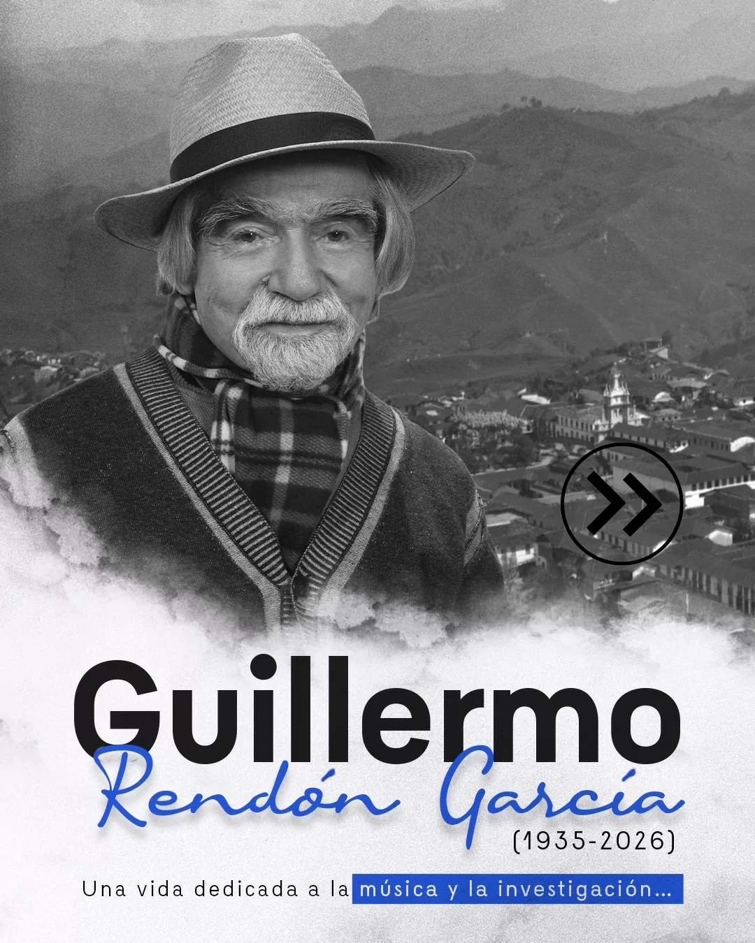 Foto a blanco y negro de Guillermo Rendón García