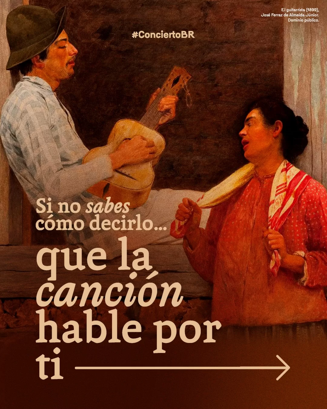 Un hombre tocando la guitarra, junto a una mujer cantando 