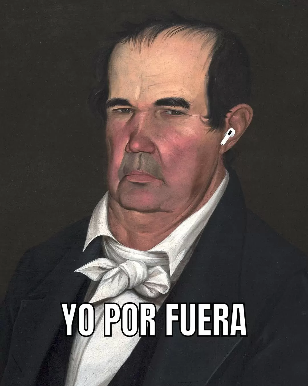 Pintura de un hombre con audífonos