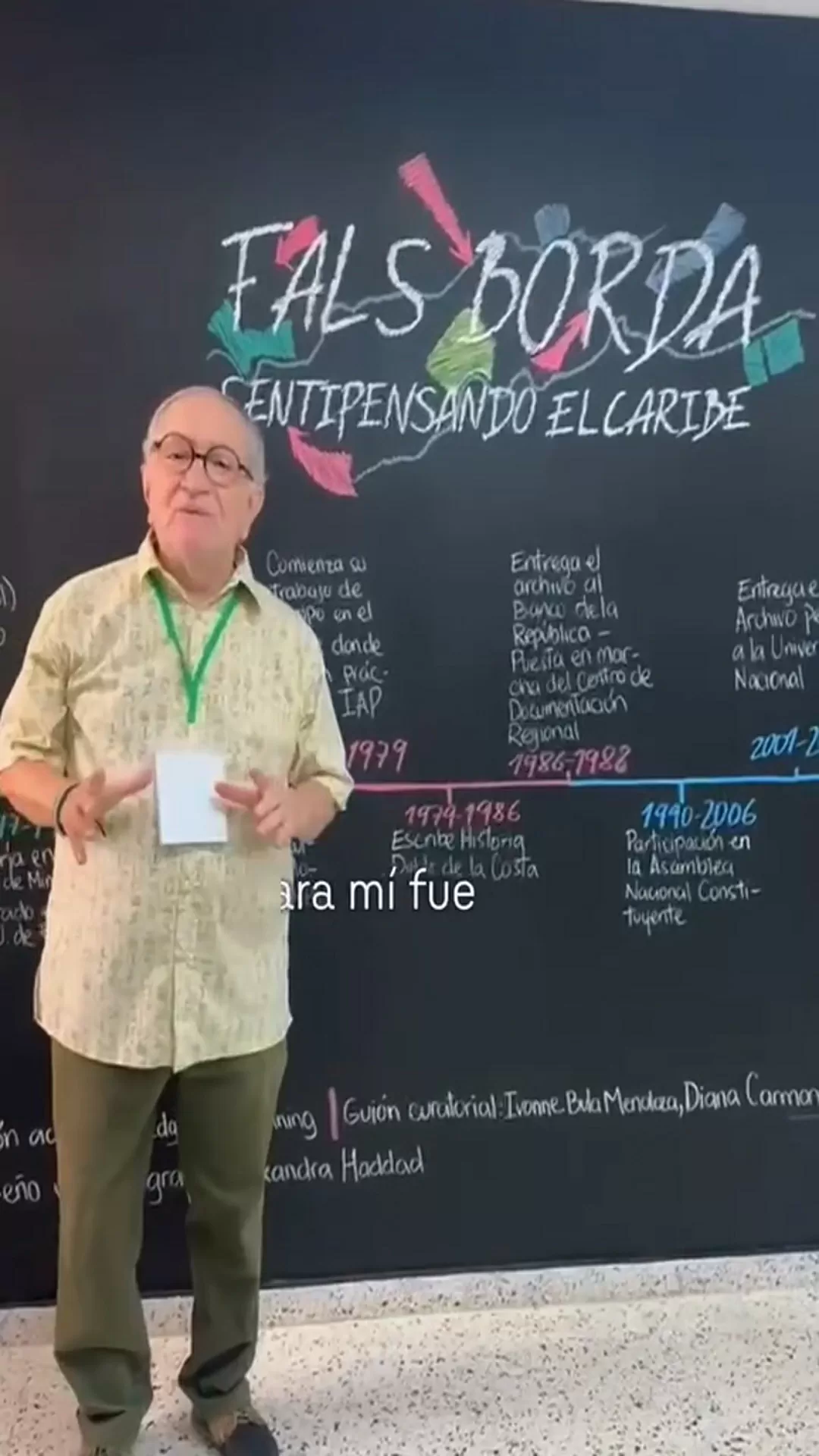 Video a color de Edgar Rey en la exposición Fals Borda: sentipensando el Caribe