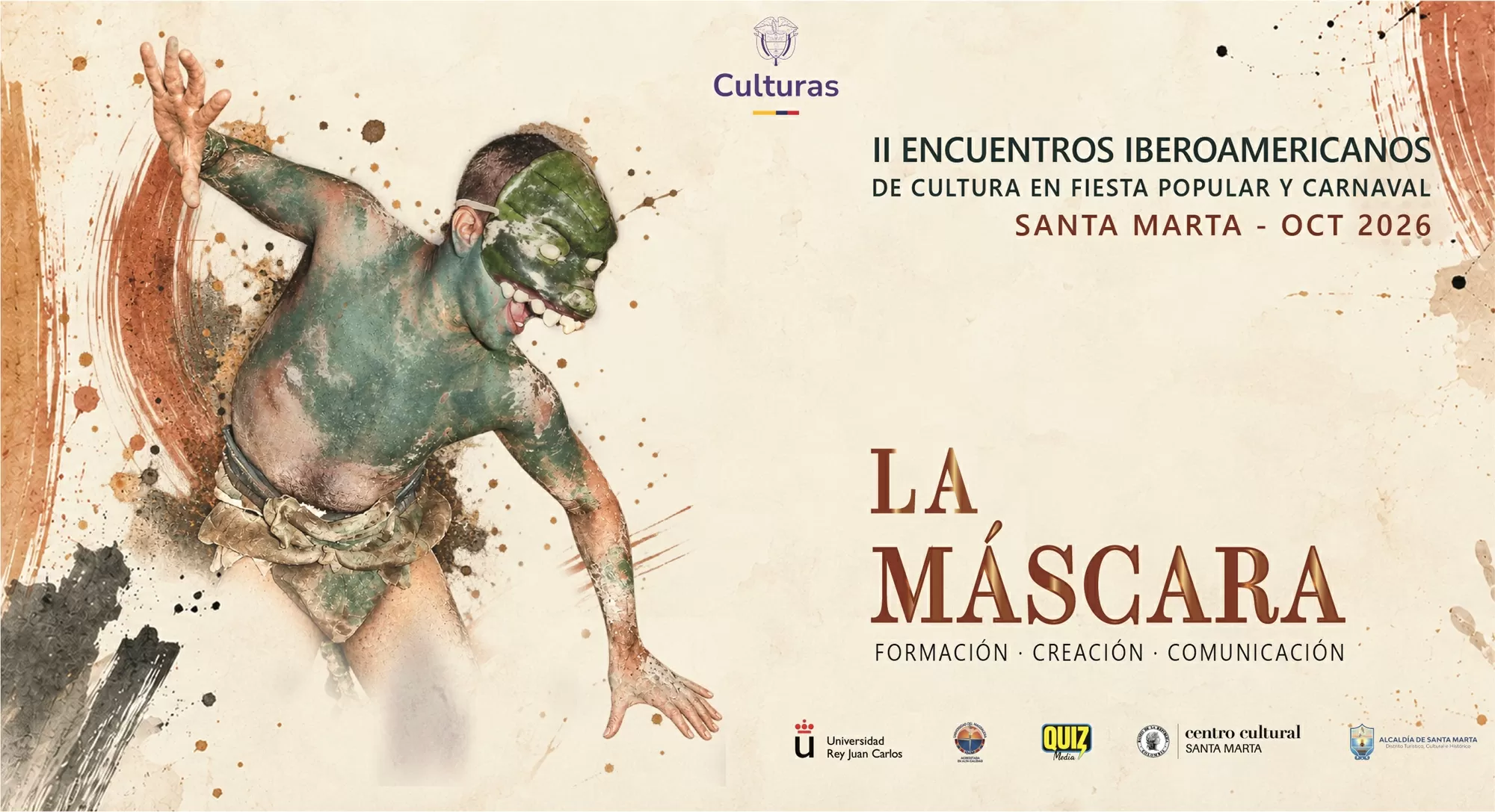 Afiche de los II Encuentros Iberoamericanos de la cultural y carnaval de Santa Marta