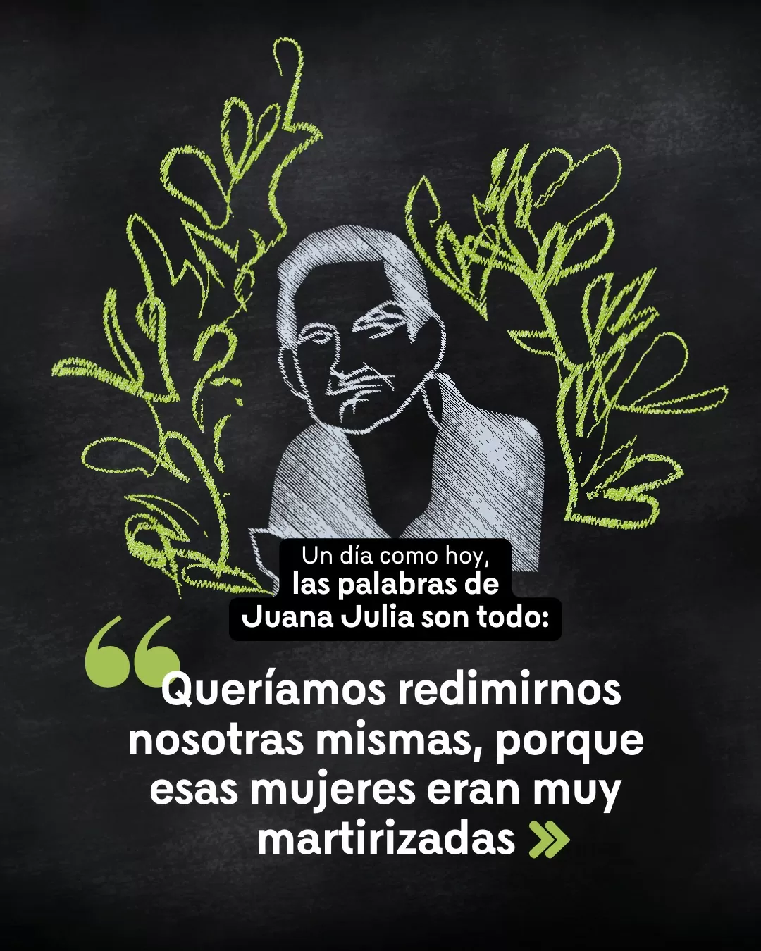 Ilustración del rostro de Juana Julia, en el marco de sentipensando el Caribe 