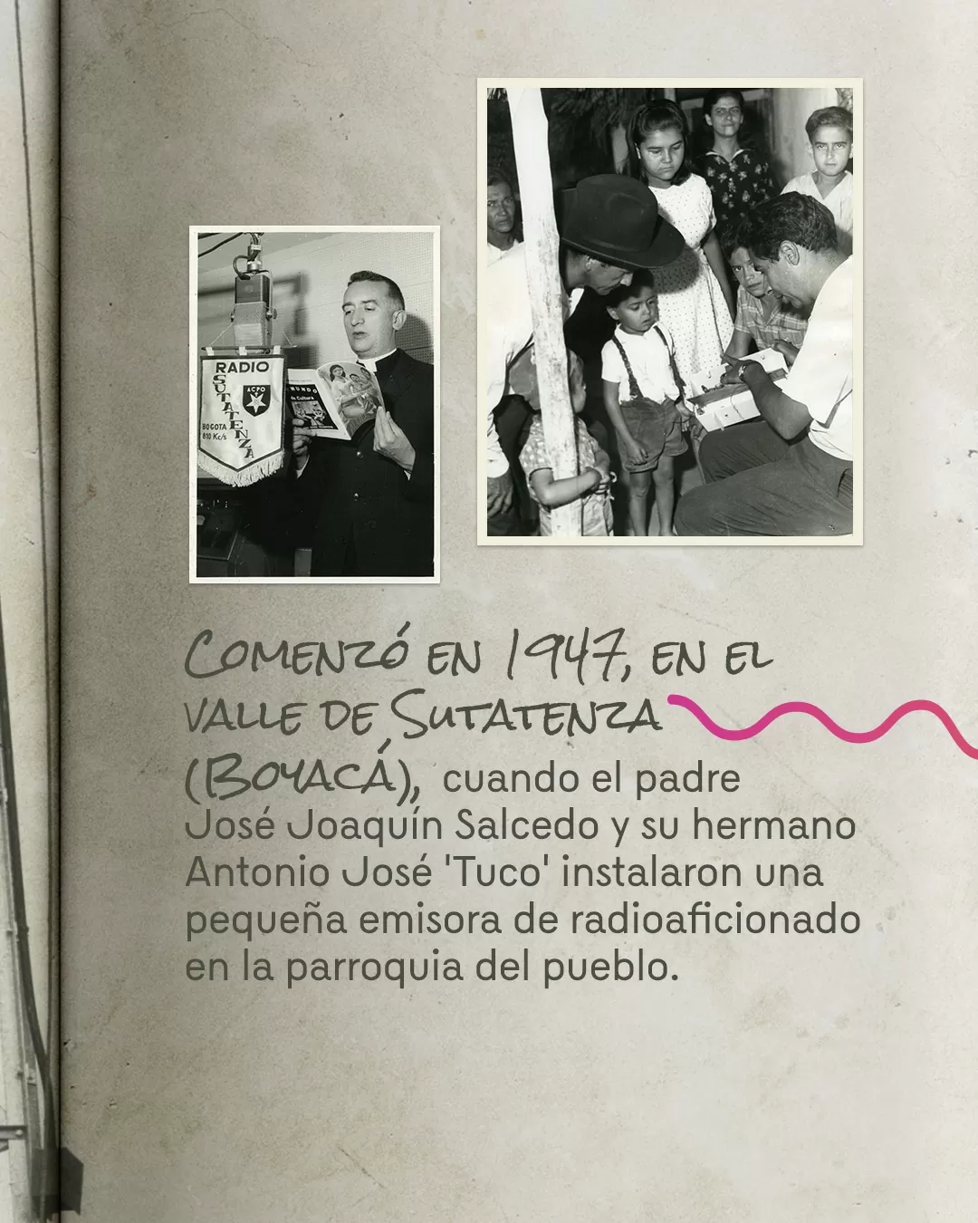 Foto a blanco y negro del padre José Joaquín Salcedo