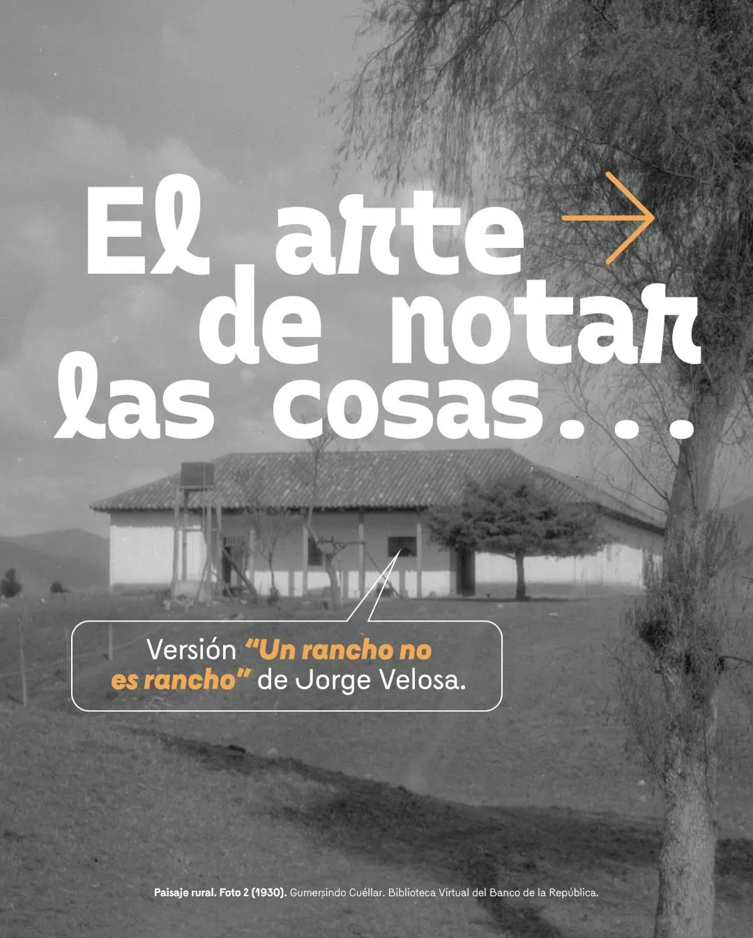 Foto a blanco y negro de un rancho 