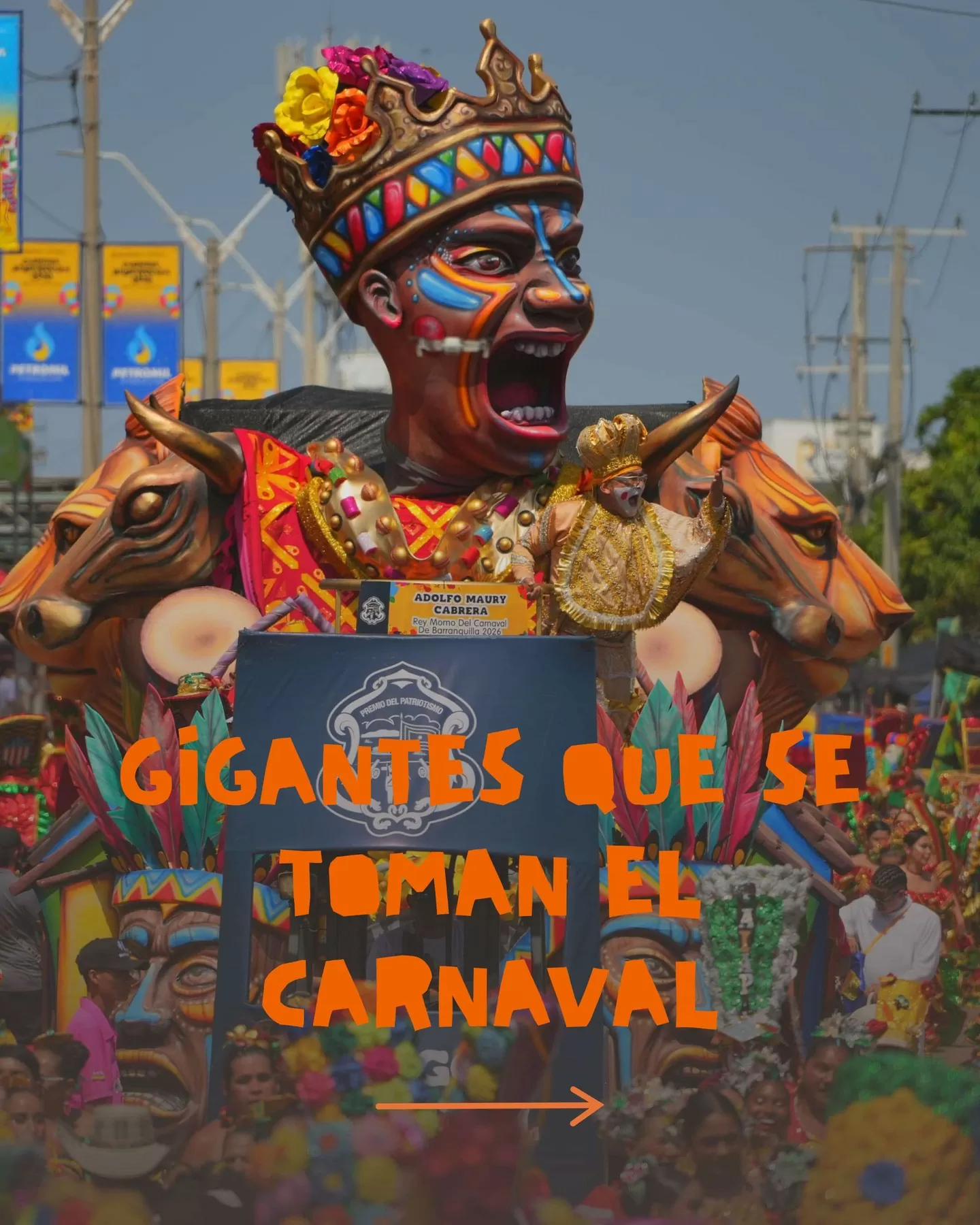 Gigantes que se toman el carnaval. 