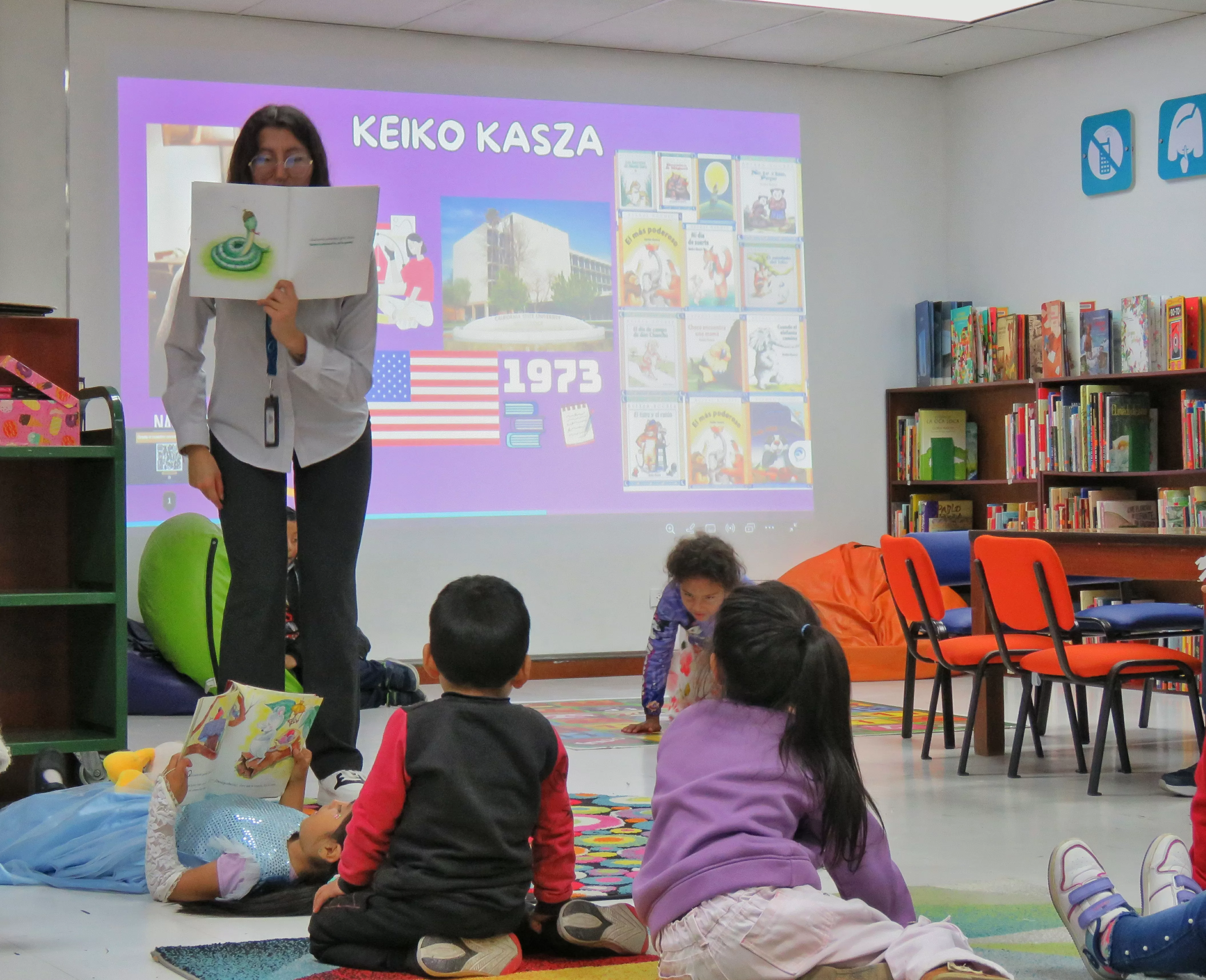 Imagen con actividad de lectura en voz alta 