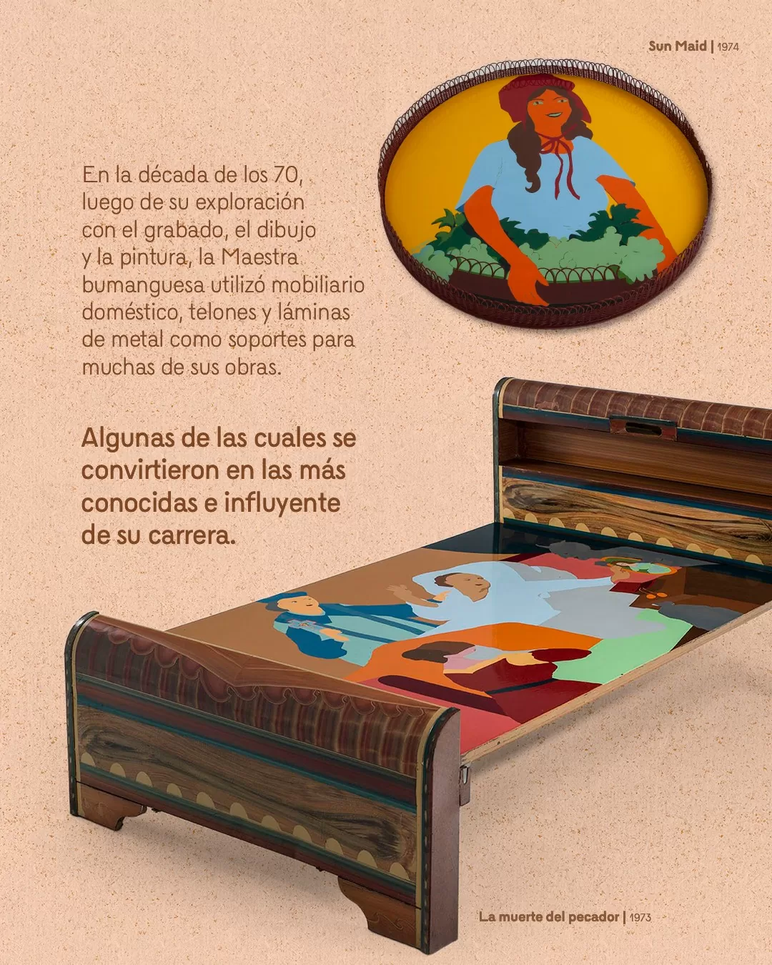 Imagen a color, de una obra de Beatriz González, "Sun Maid"