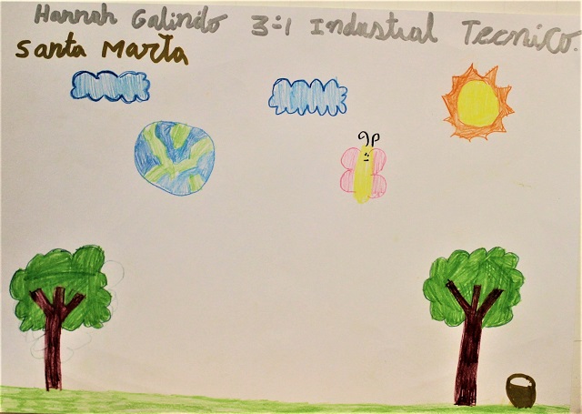 Dibujo sobre la calidad de un aire óptimo, realizado en el taller Y tú, ¿Qué aire respiras?
