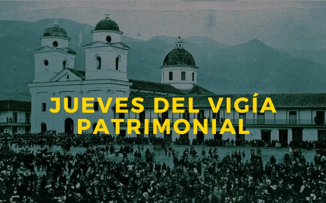 Iglesia Nuestra Señora de la Candelaria en 1870, antes de terminar las torres y cuando aun era la Catedral. fotógrafo Pastor Restrepo. - Archivo Fotográfico Biblioteca Publica Piloto.