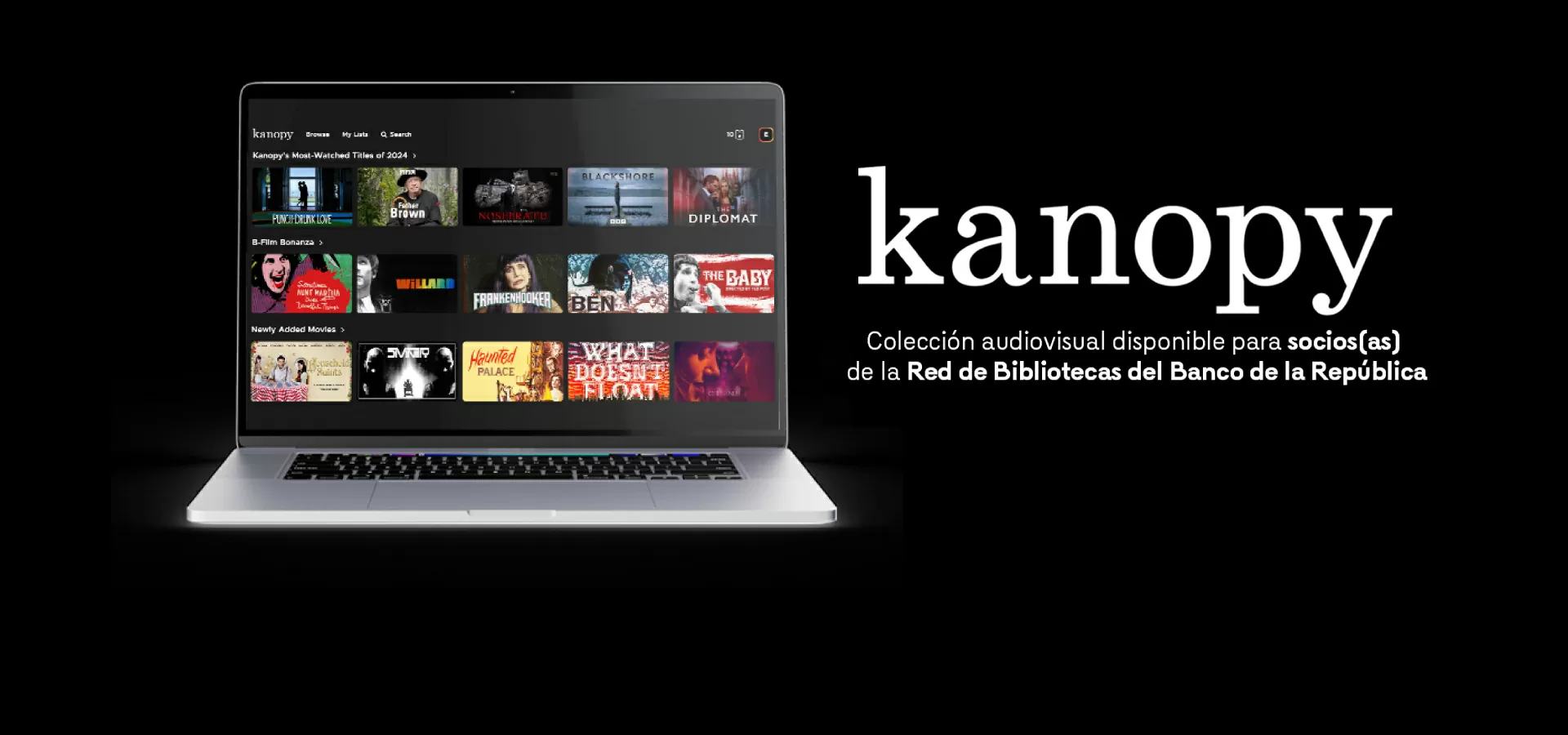 La plataforma de streaming Kanopy se une a la oferta de recursos electrónicos de la Red de Bibliotecas