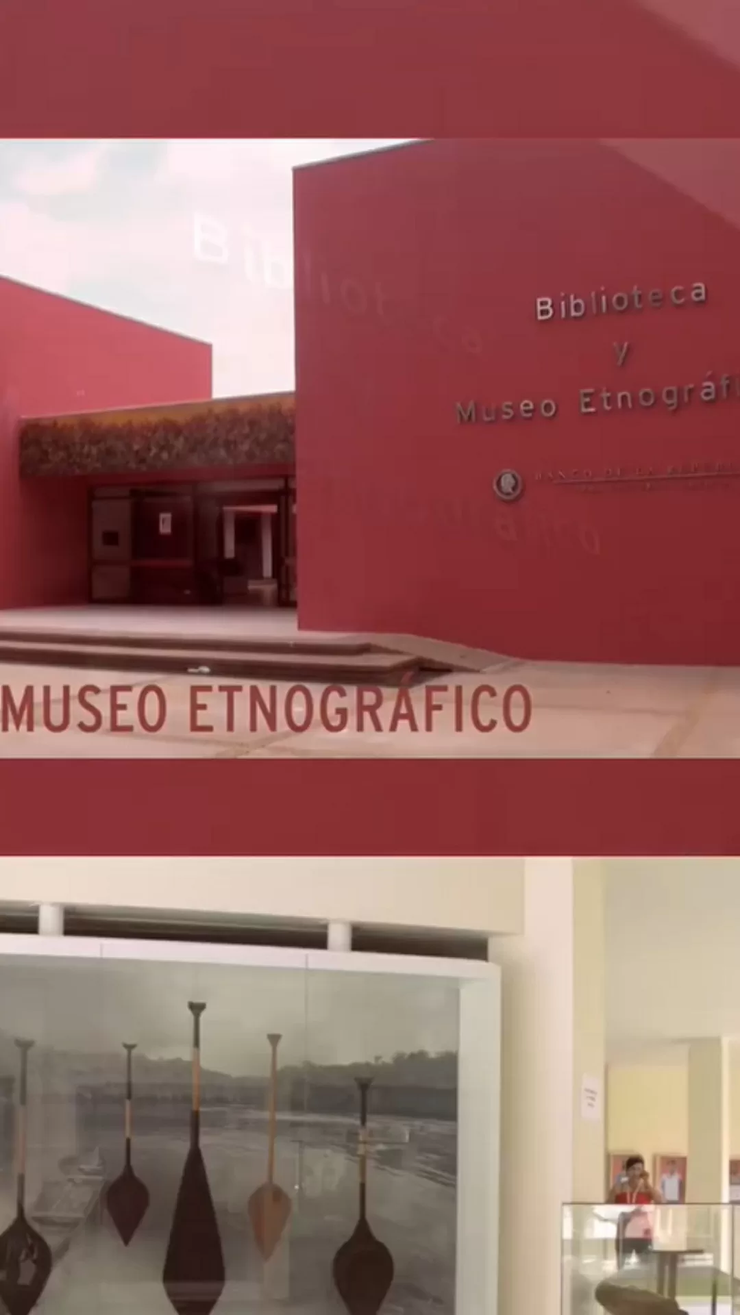 Fotografía de la fachada de la biblioteca y museo etnográfico de Leticia 