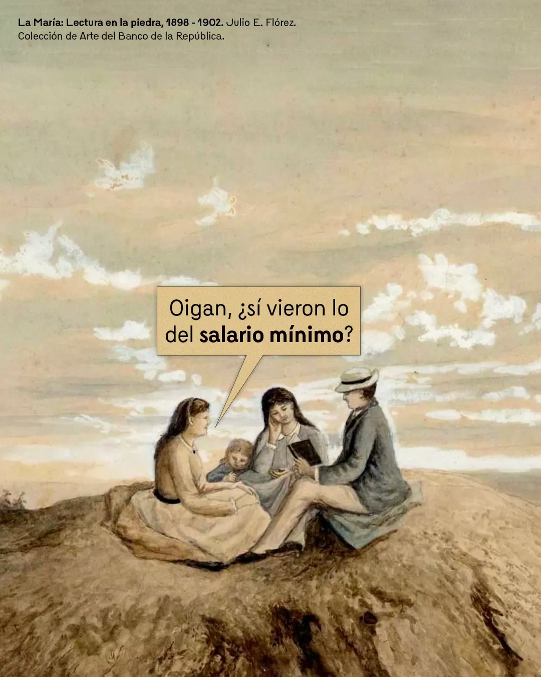 Dos mujeres, una niña y un hombre, sentados en una superficie rocosa leyendo un libro 