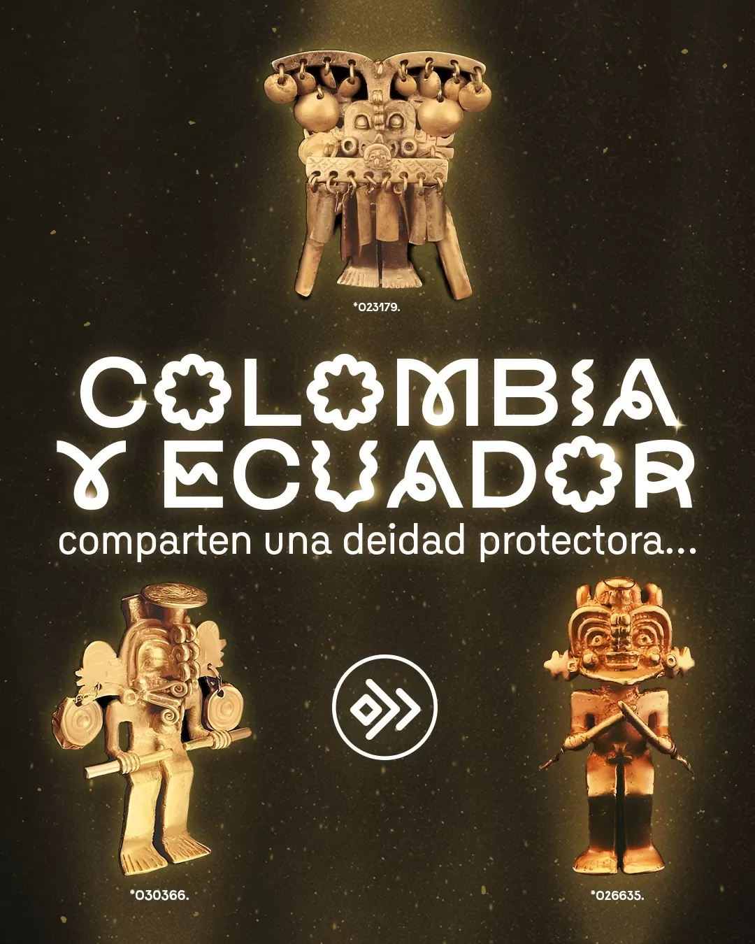 Imagen a color, con figuras del Museo del Oro