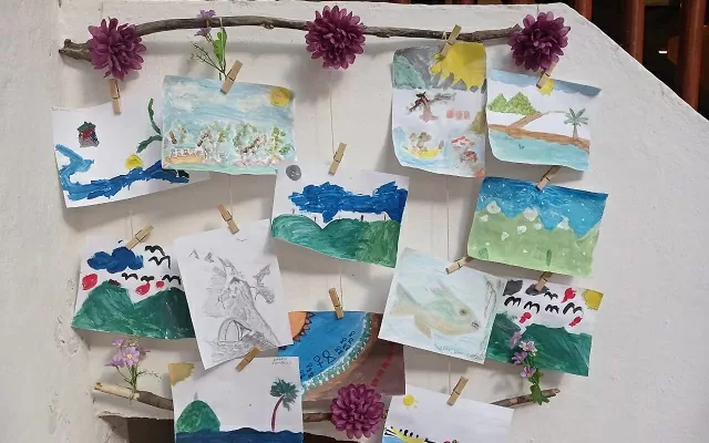 Dibujos elaborados por los participantes a la animación pedagógica La mirada de los viajeros del XIX