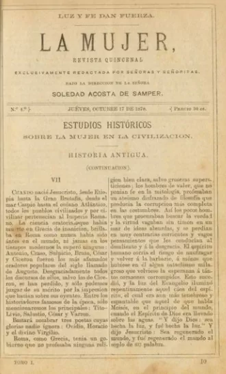 A mi señora Doña Carmen de Vargas. En su día