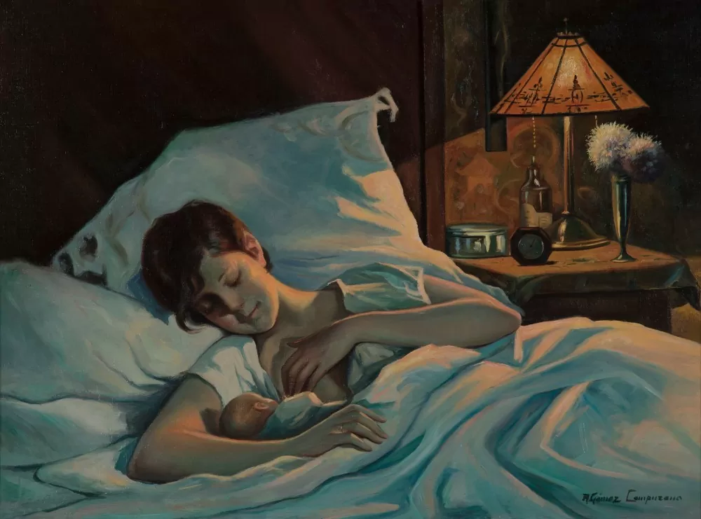 Pintura 'La madre joven' de Ricardo Gómez Campuzano