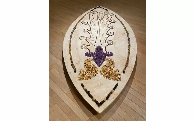 fotografía de una obra donde se ven semillas