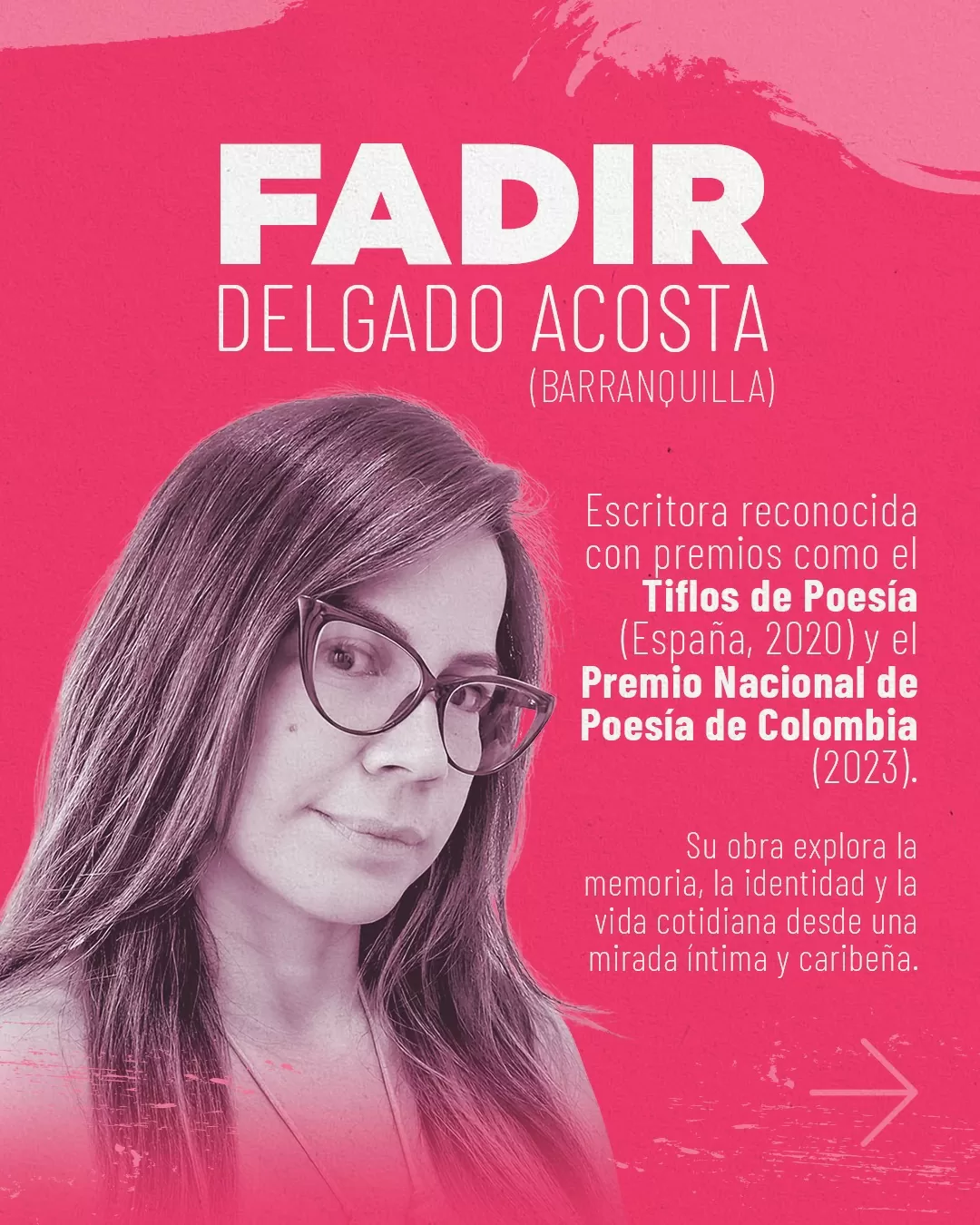 Foto a blanco y negro de Fadir Delgado Acosta 