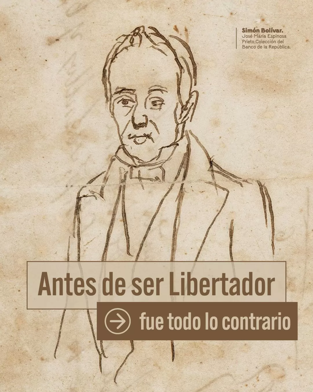 Dibujo de Simón Bolívar, por José María Espinosa Prieto