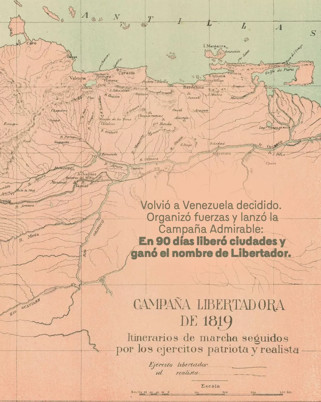 Imagen con la obra Campaña libertadora de 1819: itinerarios de marcha seguidos por los ejércitos patriotas y realistas. Biblioteca Virtual del Banco de la República 