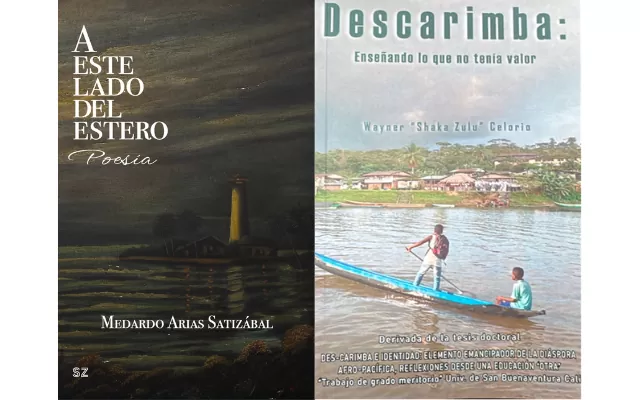 Portadas de los libros A este lado del estero y Descarimba