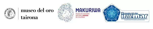 Logos del Museo del Oro Tairona y del Museo Makuriwa del INVEMAR y del Museo del Oro Tairona
