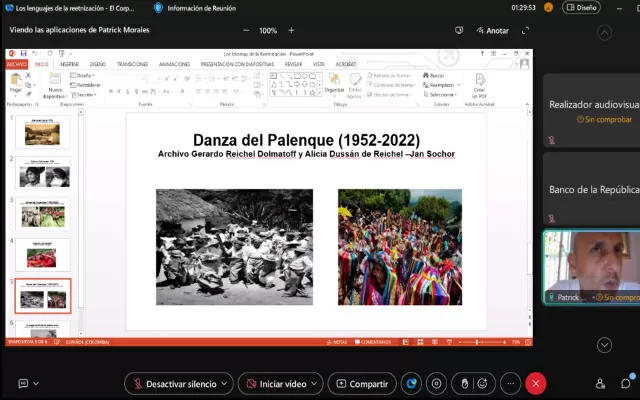 Imagen de la videoconferencia los lenguajes de la reetnización