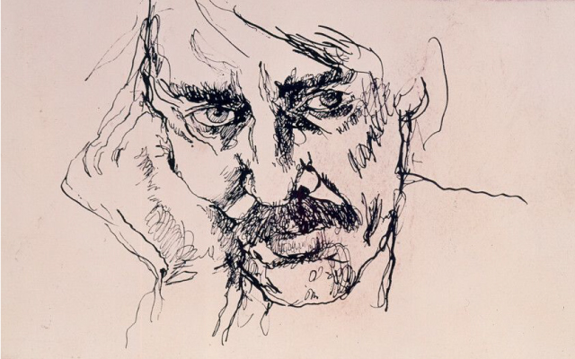 Luis Caballero, Autorretrato-Obra gráfica, 1989. Colección de Arte del Banco de la República. AP3575. Dibujo plumilla sobre papel, detalle. Luis Caballero, Autorretrato-Obra gráfica, 1989. Colección de Arte del Banco de la República. AP3575. Dibujo plumilla sobre papel, detalle.