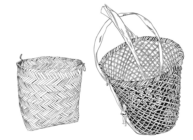 Ilustración de canastos