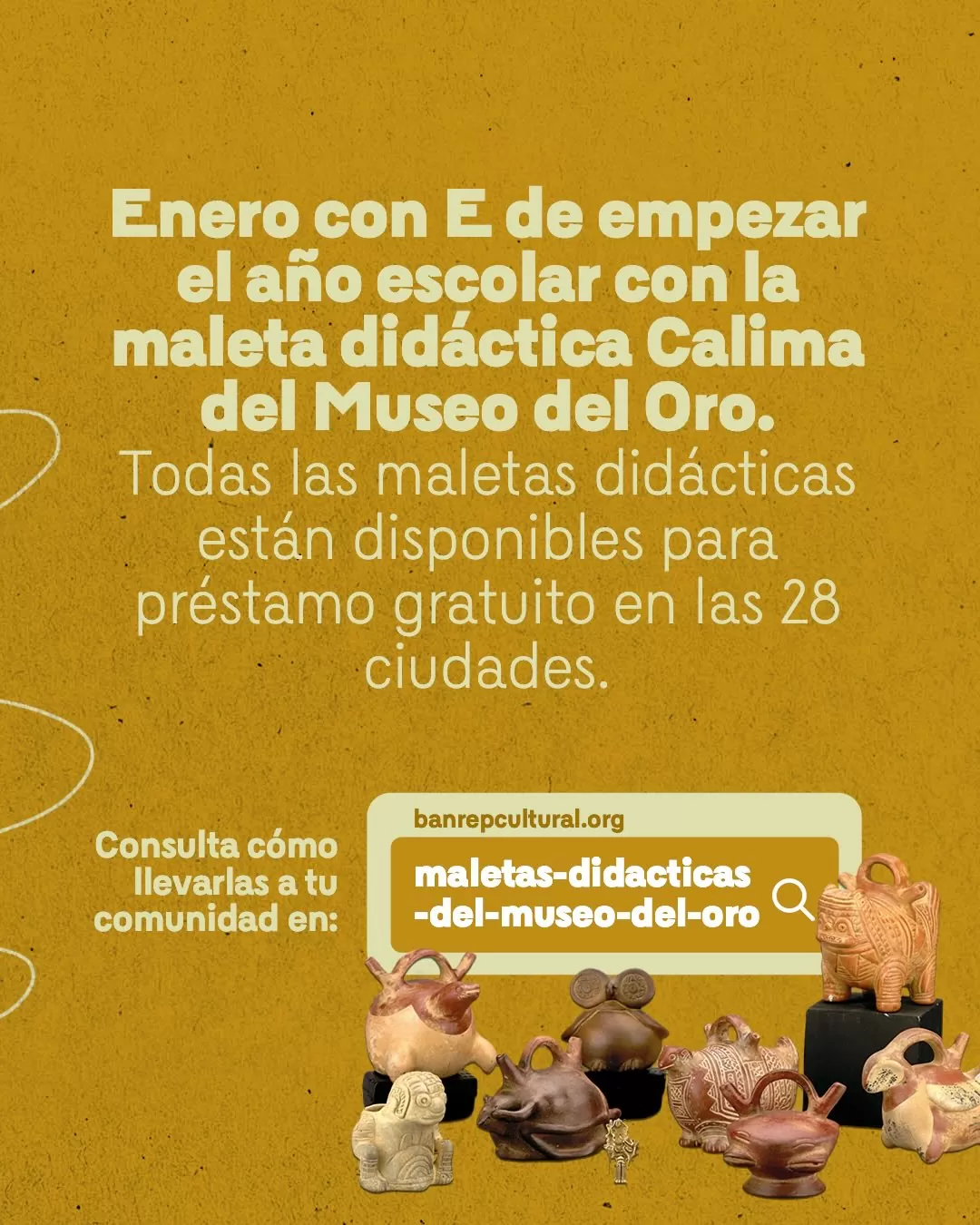 Imagen con fotos de la maleta didáctica Calima del Museo del Oro