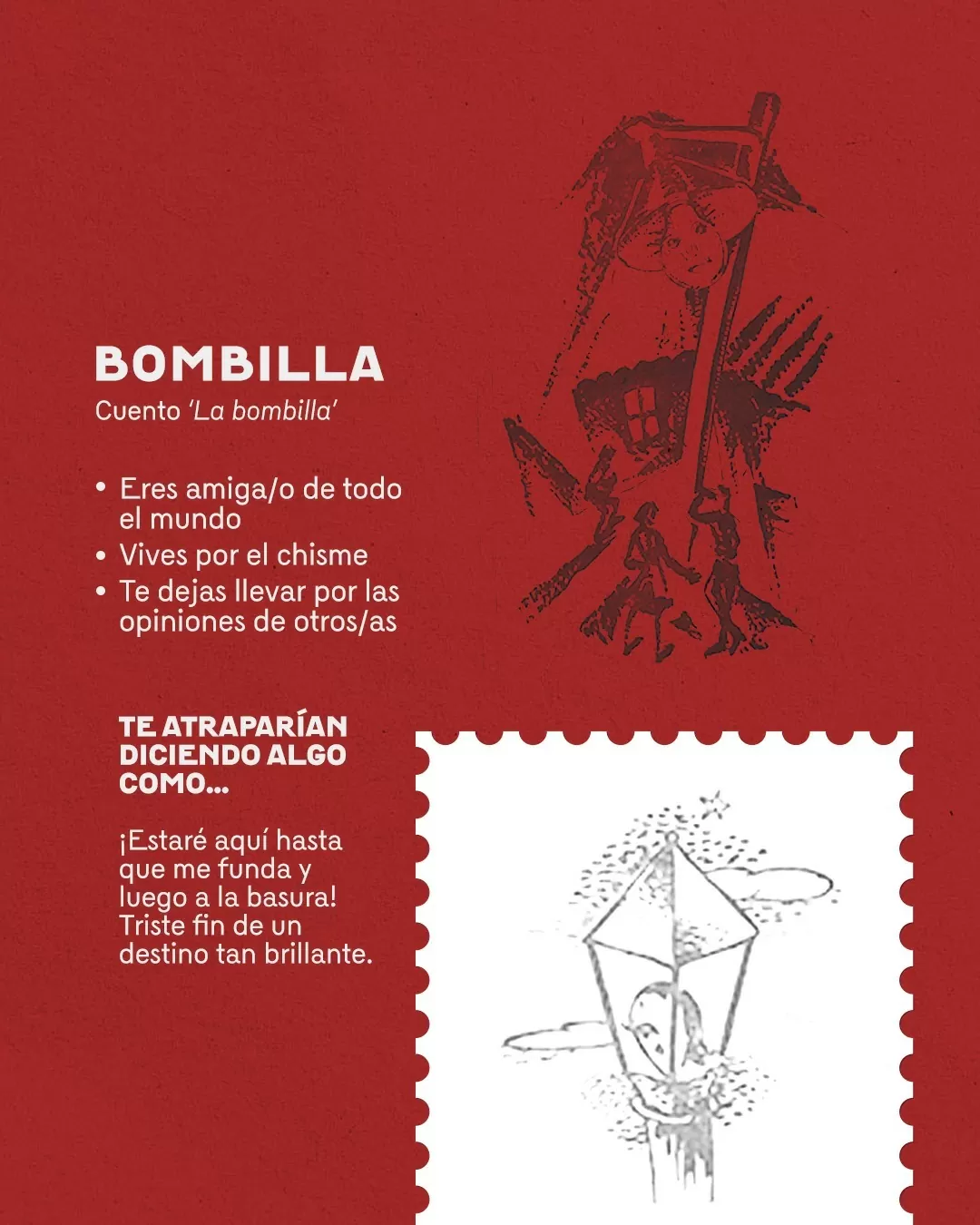 Ilustración de una bombilla del cuento La bombilla
