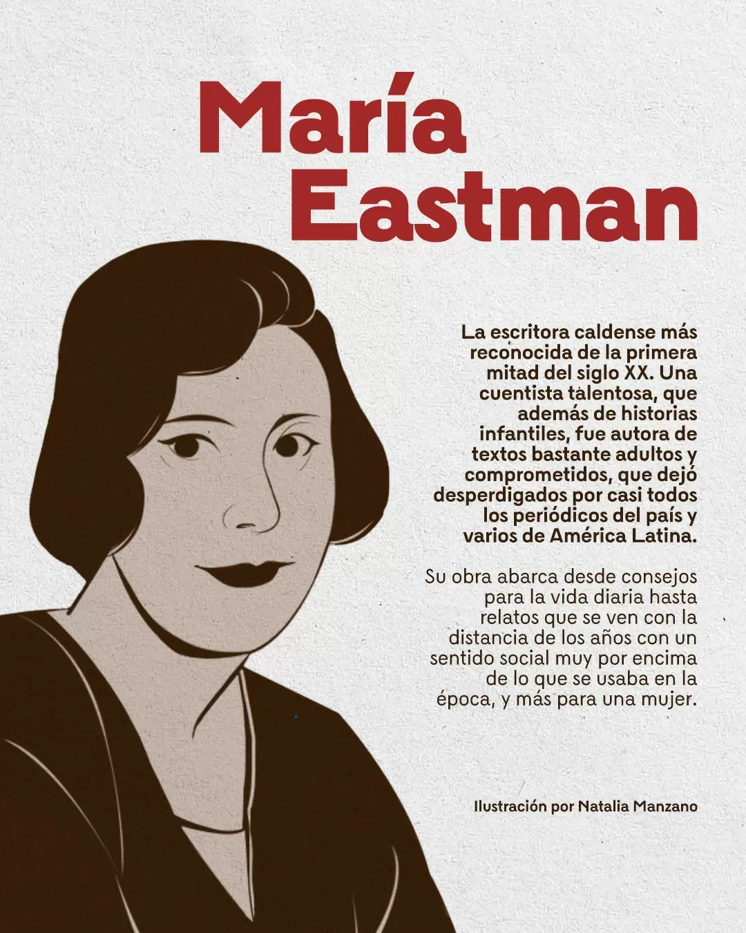 Retrato a blanco y negro de la escritora María Eastman