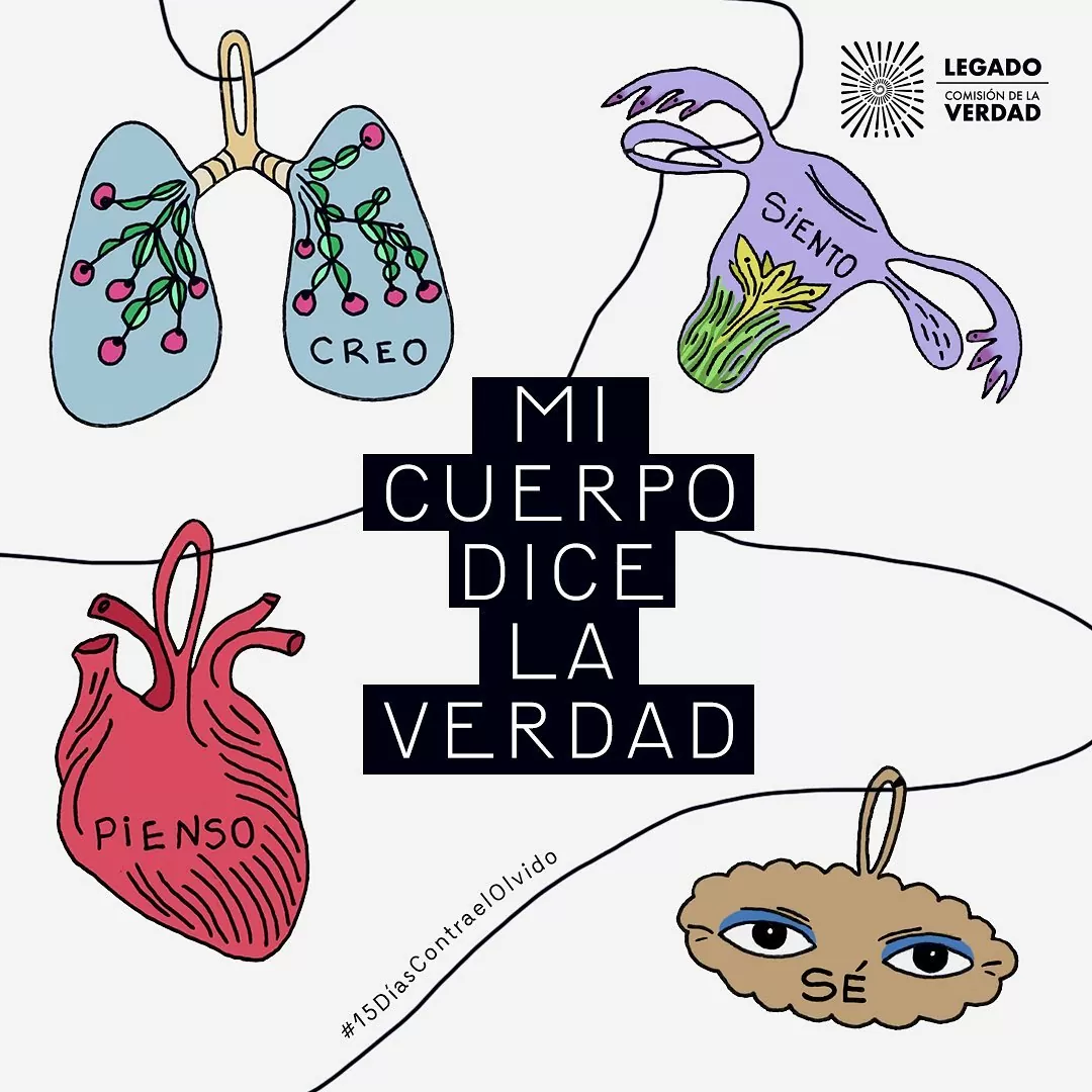 Ilustración con el texto 'Mi cuerpo dice la verdad'