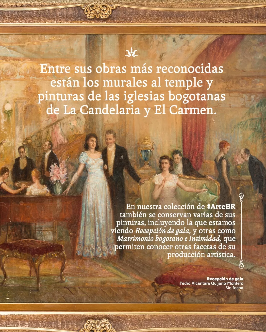 Entre sus obras más reconocidas están los murales al temple y punturas de las iglesias bogotanas de La Candelaria y El Carmen.