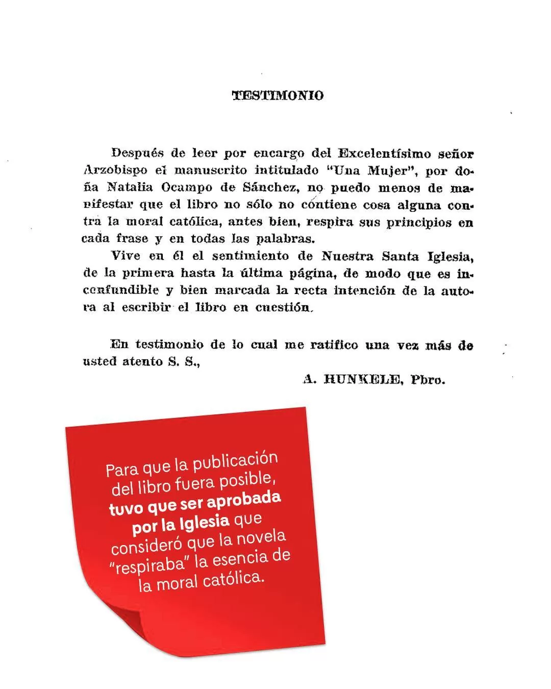 Fragmento de una parte del libro titulada 'Testimonio'