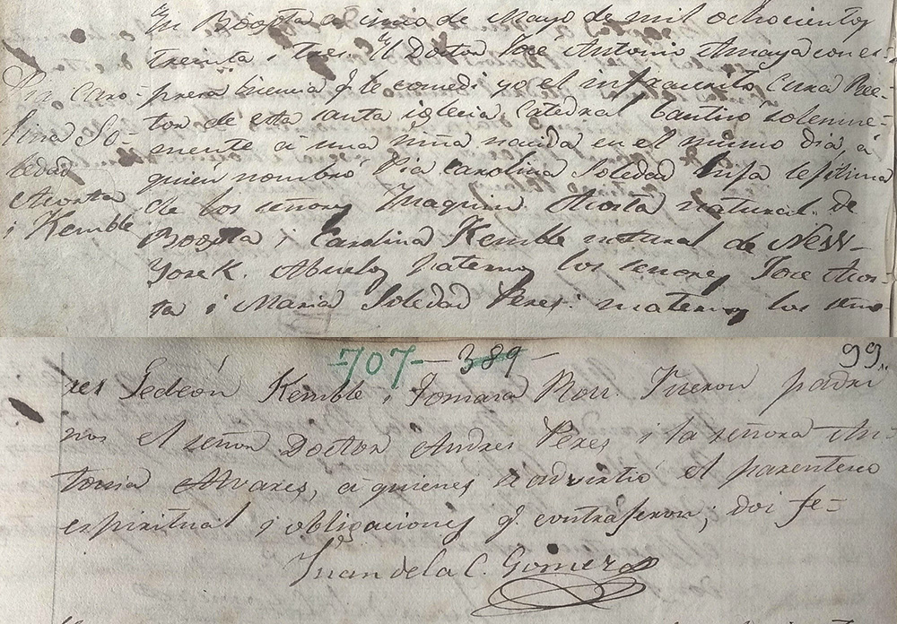 Partida de Bautismo Soledad Acosta