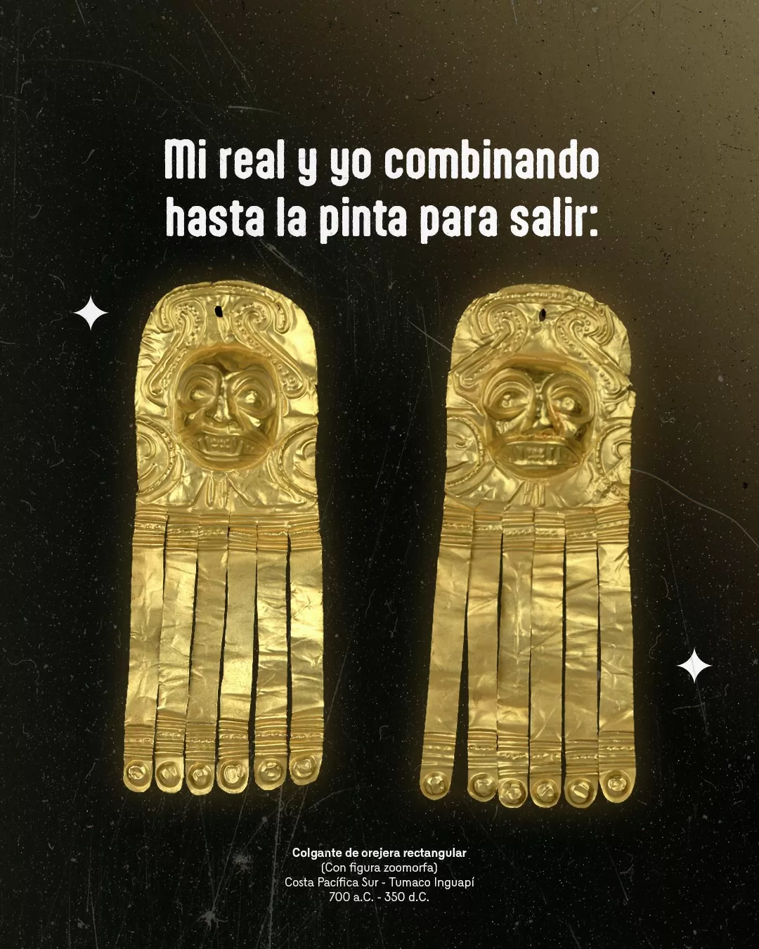 Colgante de orejera rectangular (Con figura zoomorfa)