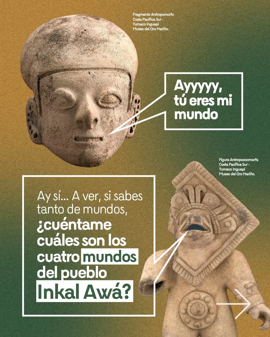 Imagen de un fragmento antropomorfo y de una figura antropozoomorfa 