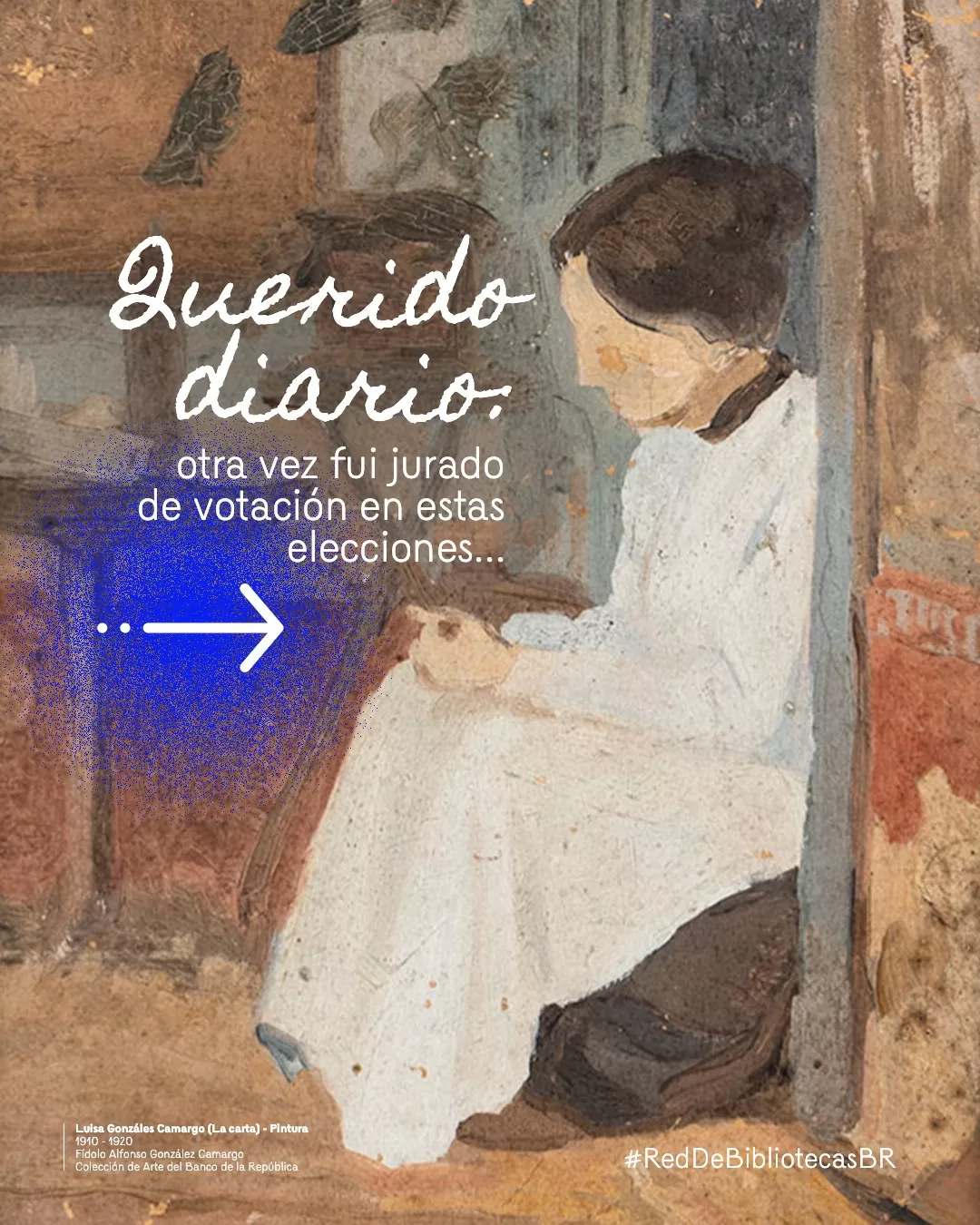 Imagen de mujer y el texto: Querido diario, otra vez fui jurado de votación en estas elecciones...