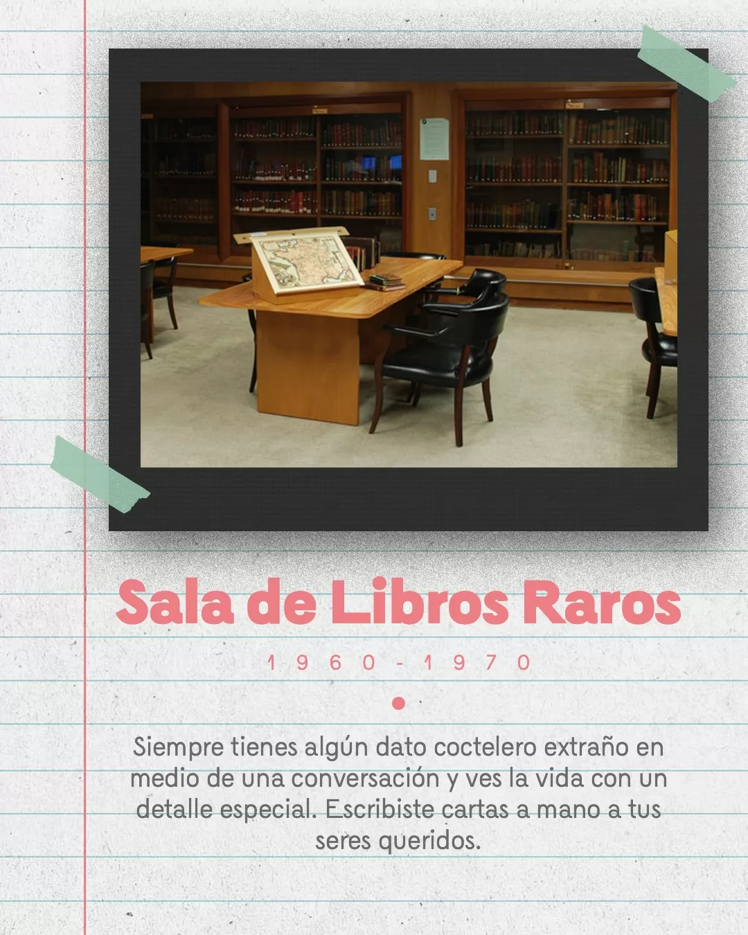 Fotografía de la Sala de Libros Raros (1960-1970)su