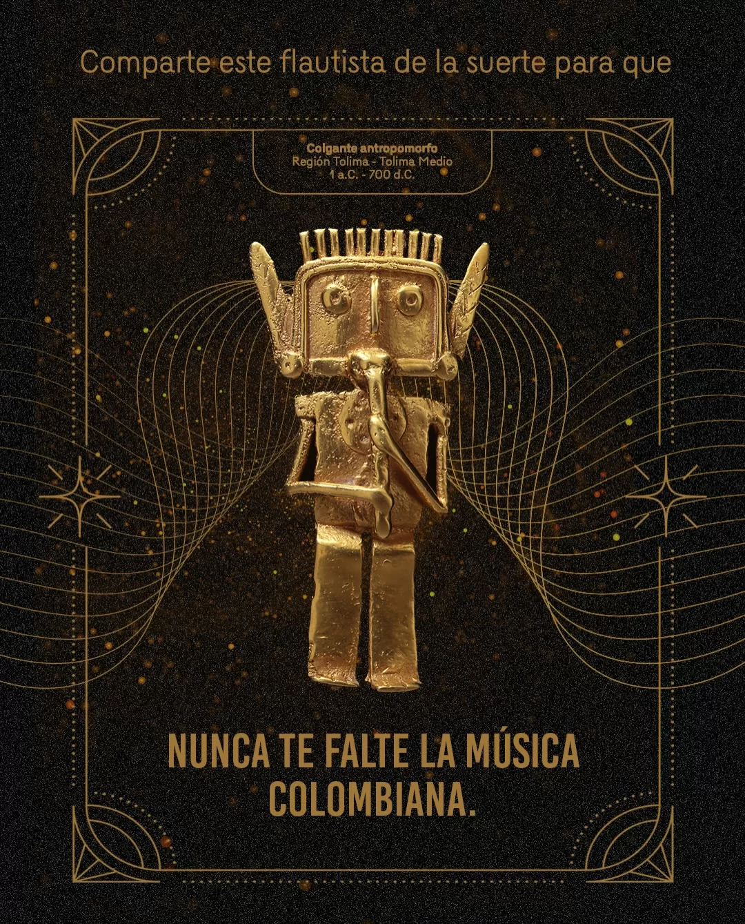 Comparte este flautista de la suerte para que nunca te falte la música colombiana. 