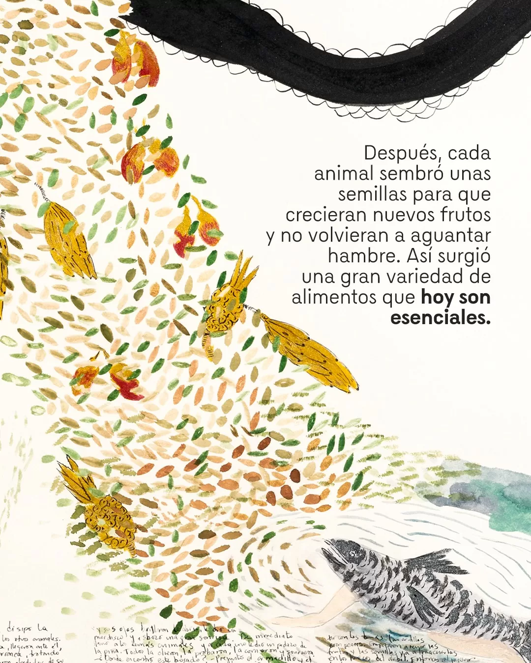Ilustración de un árbol con alimentos 
