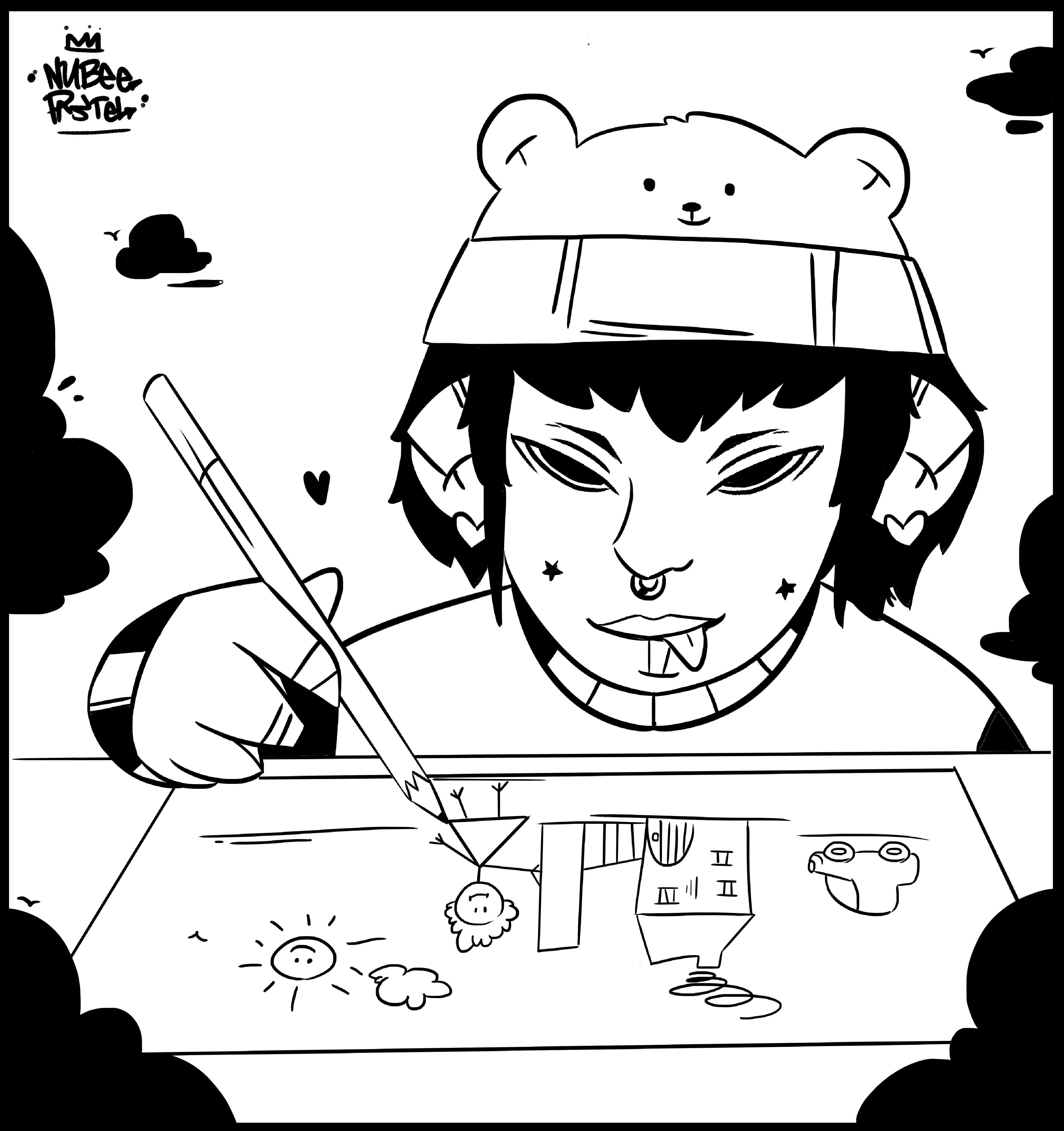 Ilustración de niño dibujando