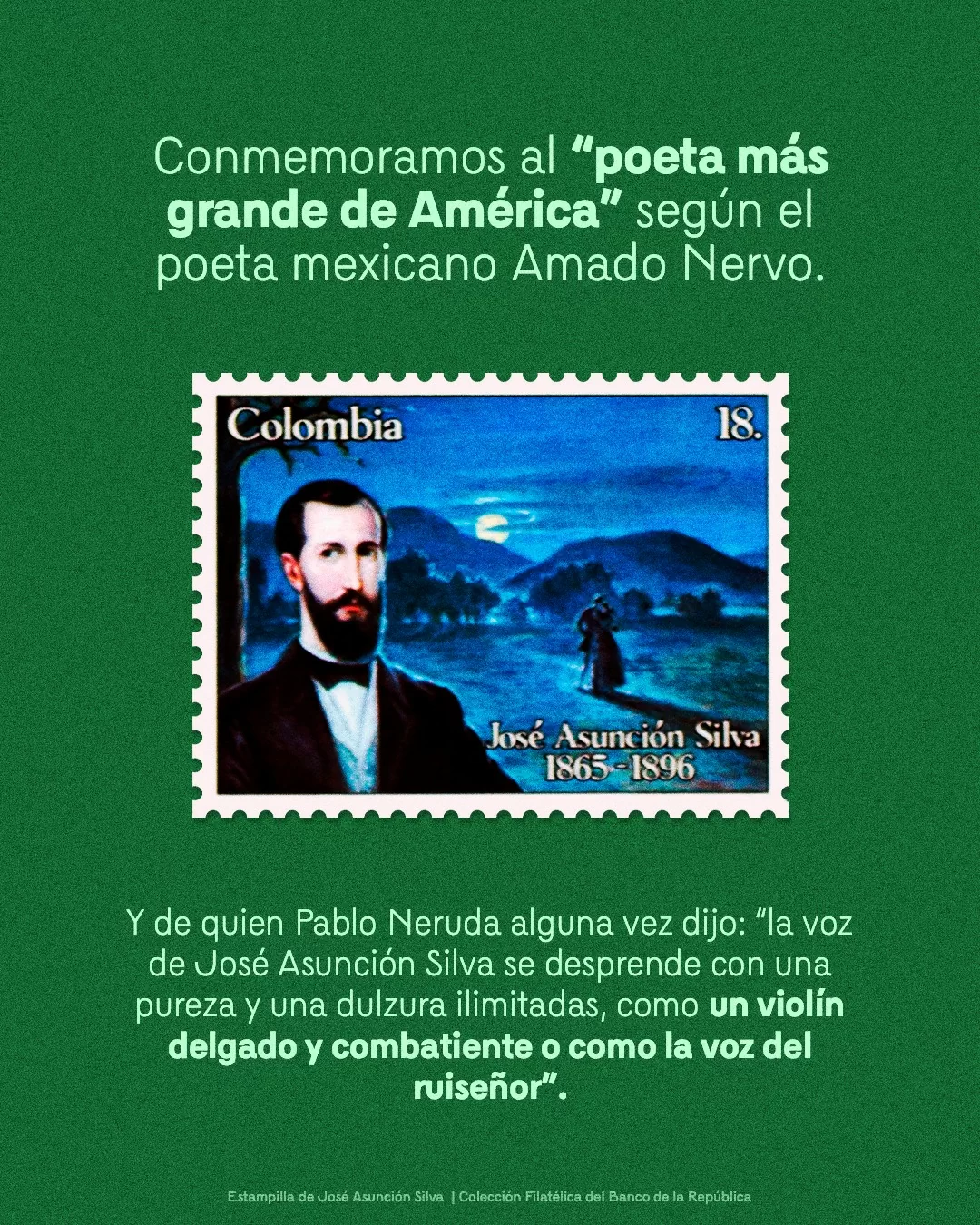 Conmemoramos al "poeta más grande de América" según el poeta mexicano Amado Nervo. 