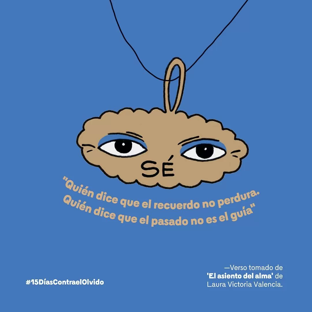 Verso del poema 'El asiento del alma' de Laura Victoria Valencia