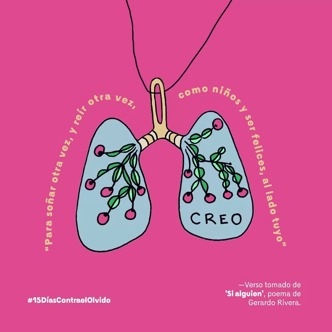 Verso del poema 'Si Alguien' de Gerardo Rivera