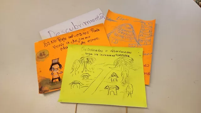 Dibujos de los asistentes a la animación pedagógica