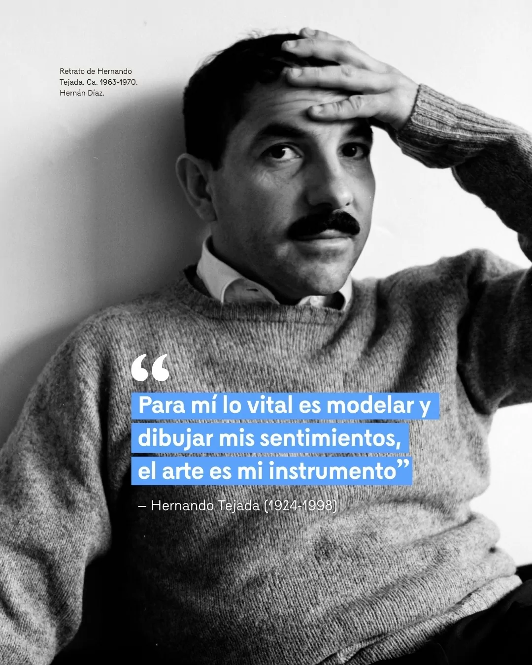 Retrato a blanco y negro de Hernando Tejada. Ca. 1963 - 1970. Hernán Diaz