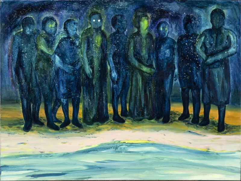 A la orilla de la corriente 2018.. Adriana Ciudad.&nbsp;Óleo sobre tela&nbsp; AP7328 