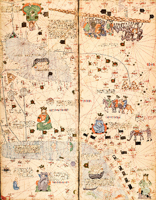 Detalle del Atlas Catalán de Abraham Cresques